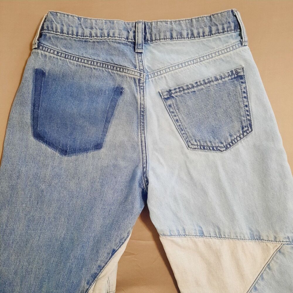 Gap Kids Patchwork Size 10 Low Stride Wide Leg Jeans - Picture 2 of 13